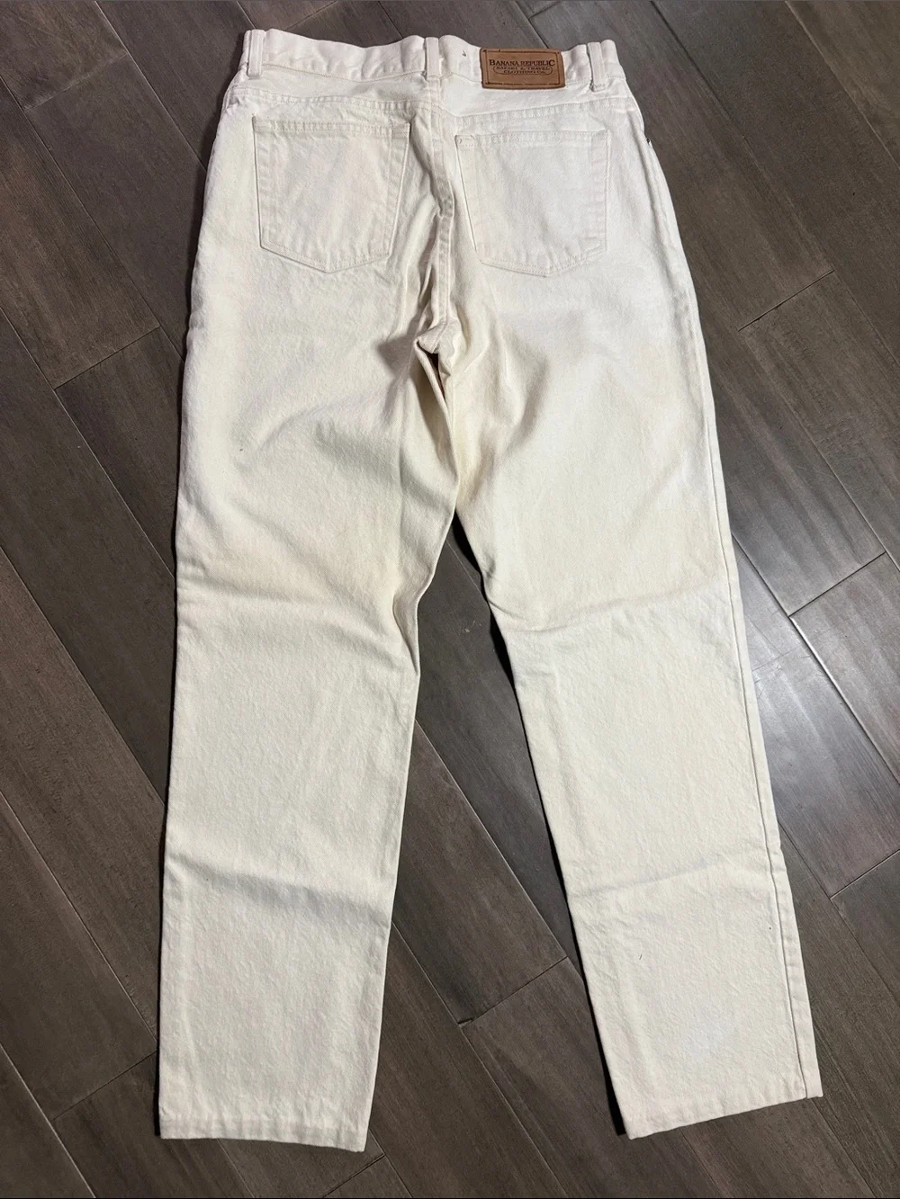 Vintage Banana Republic Off White Cream Denim Jeans 33/34 USA Made